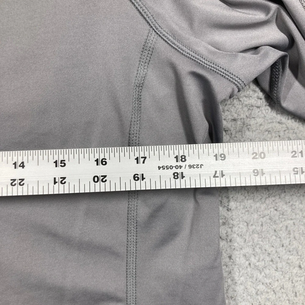 Lands' End Rash Guard Top Mens Medium Gray Long Sleeve Athletic Swim Shirt